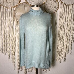 Wooden Ships Aqua Turtleneck Sweater Size XS/S